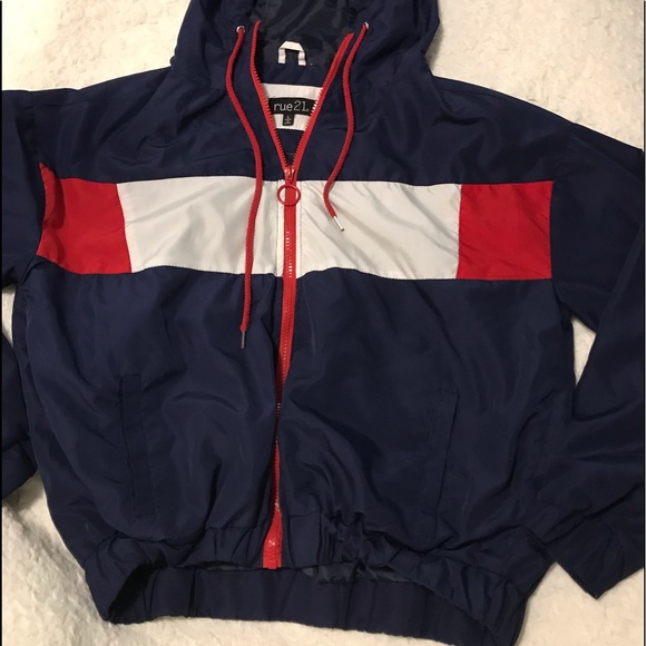 Rue21 Jackets & Blazers - Red, white and blue cropped windbreaker
